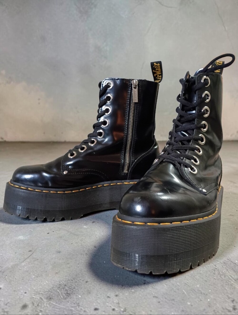 Dr. Martens JADON MAX Black Leather Platform Boots
